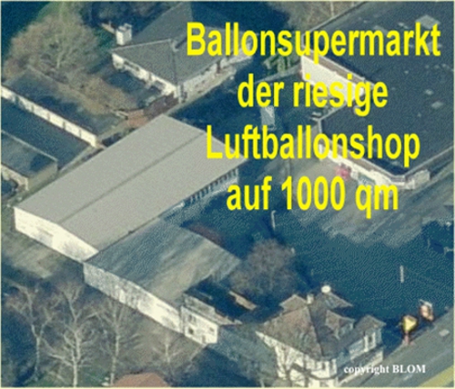 Besuchen Sie unseren riesigen Ballonshop: Luftballons auf über 1000 Quadratmetern in Verkaufshallen mit riesiger Ausstellungsfläche.