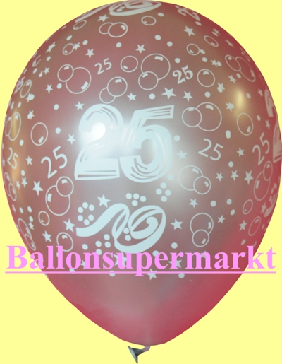 Silberner Luftballon mit der Zahl 25