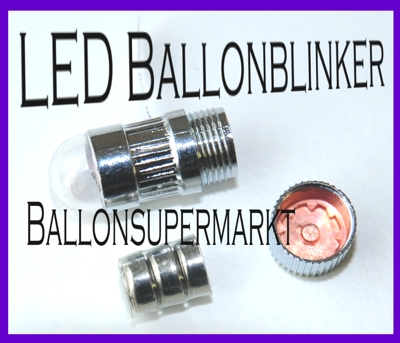 Ballonblinker bestehend aus 3 Teilen, Led Leuchtbirne, Knopfzellen-Batterien und Batterieverschluss