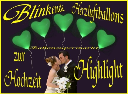 blinkende Herzluftballons zur Hochzeit