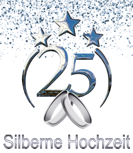 zur Silbernen Hochzeit: Luftballons und Dekoration